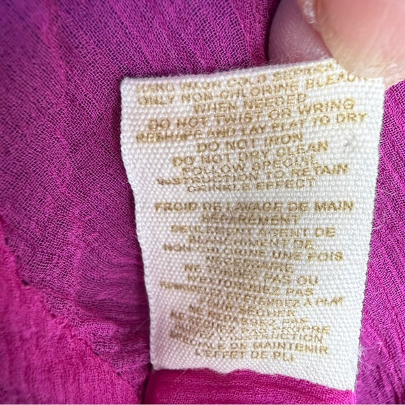 Free People Cardigan Crinkly Purple Pink Wool Silk Beaded Fairy Shrug | Sz L - Picture 16 of 16